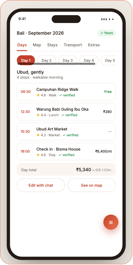 Seazly app trip: day-by-day plan